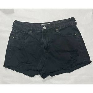 Pacsun Women Denim Shorts Jeans Size 26 Distressed Black High Rise Festival